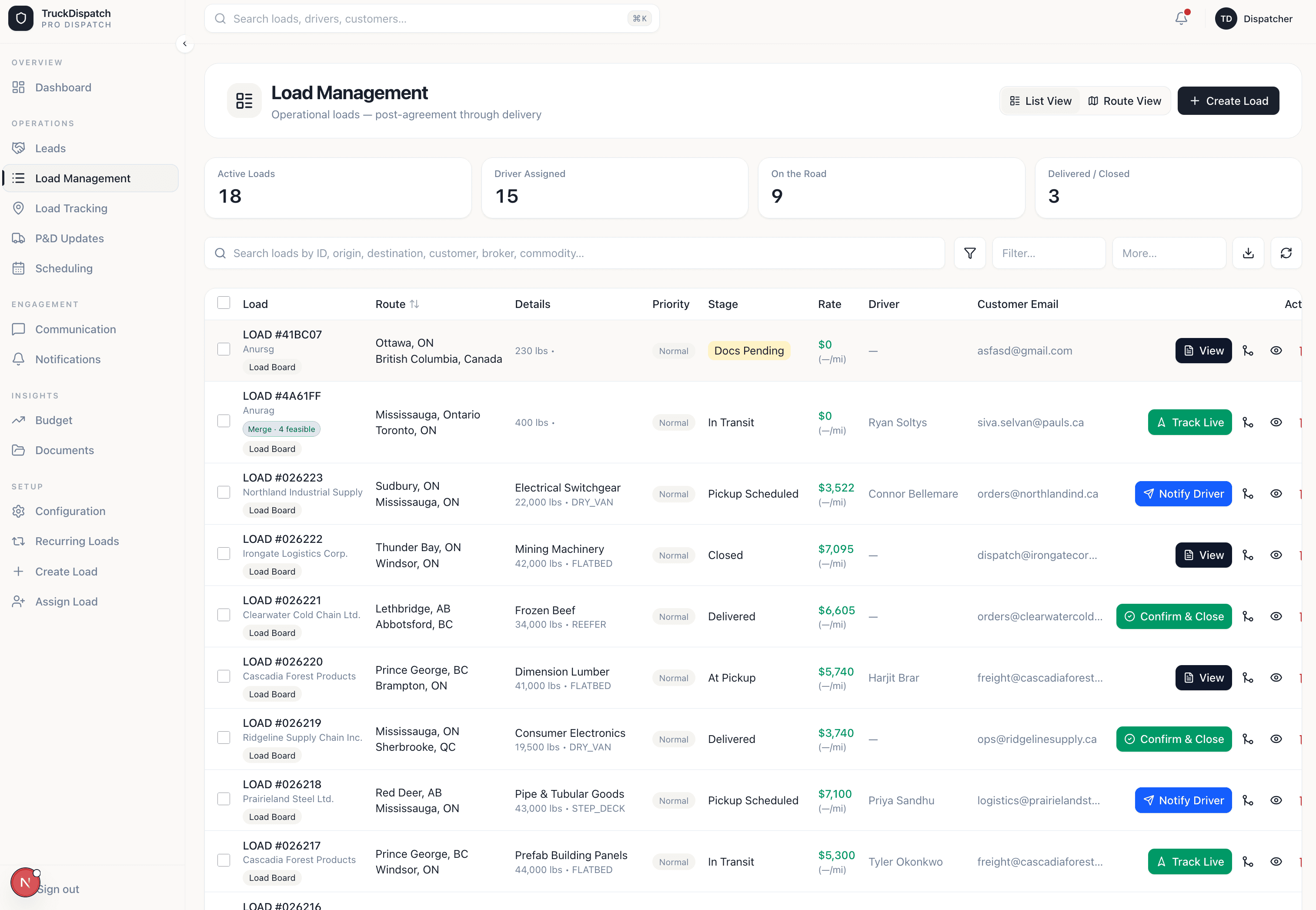 Load Management screenshot